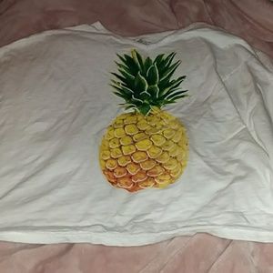Old Navy White Pinaepple Croptop